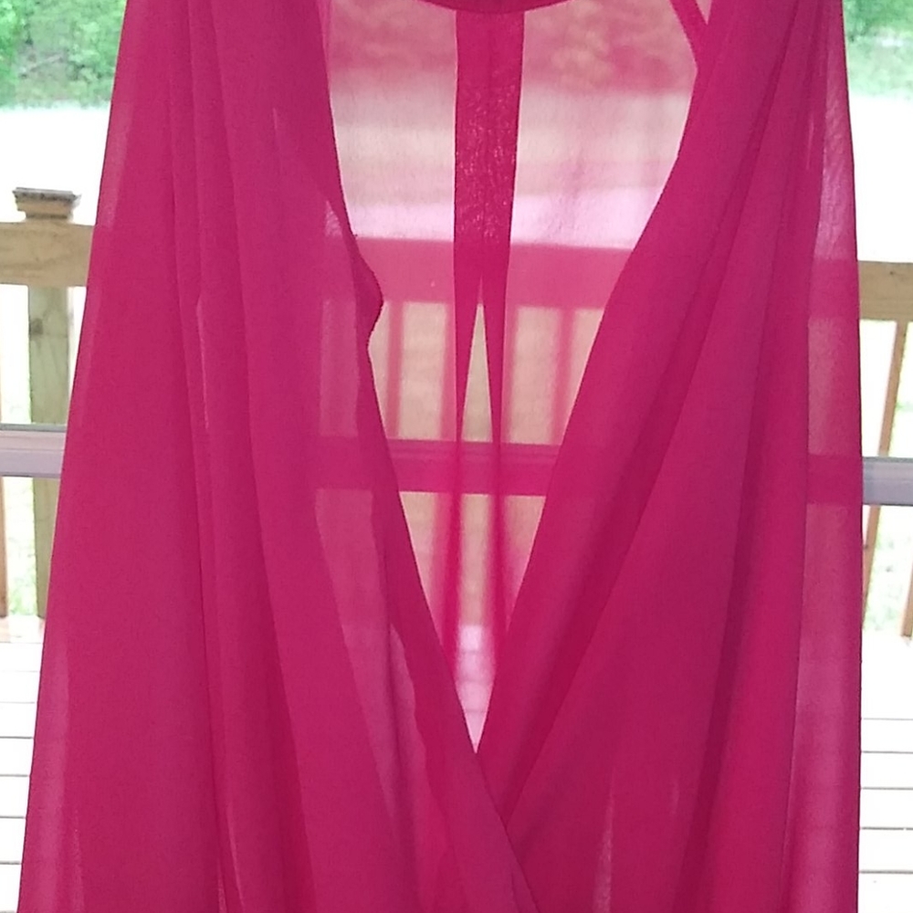 Pink see thru blouse